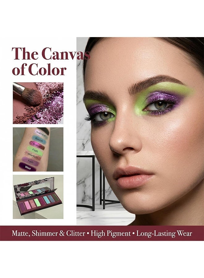 HERORANGE 8 Shades Vibrant Eyeshadow Palette, Bold Pastel & Jewel Tones with Matte & Glitter Finishes, Long-Lasting Blendable Formula - Image 5