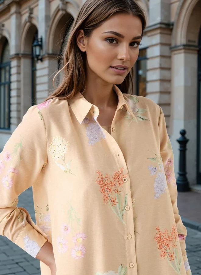 Iconic Floral Cotton Shirtdress