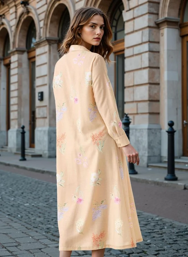 Iconic Floral Cotton Shirtdress