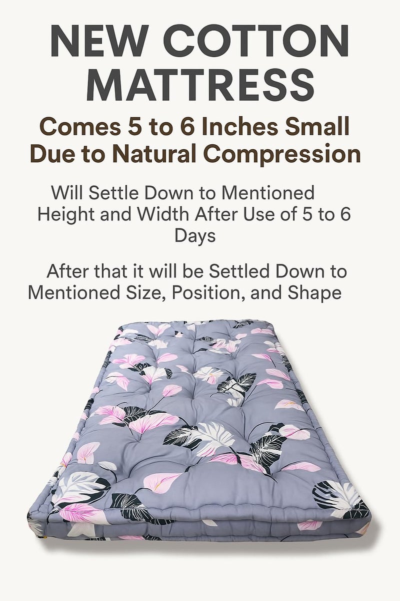 ATOOTFUSION Cotton Floor Box Mattress, 5-Inch Thick, 72X30X5 inches Single Size, Medium Firm, Foldable Rollable Cotton Bed Mattress Sleeping Capacity (Brown) - Image 3