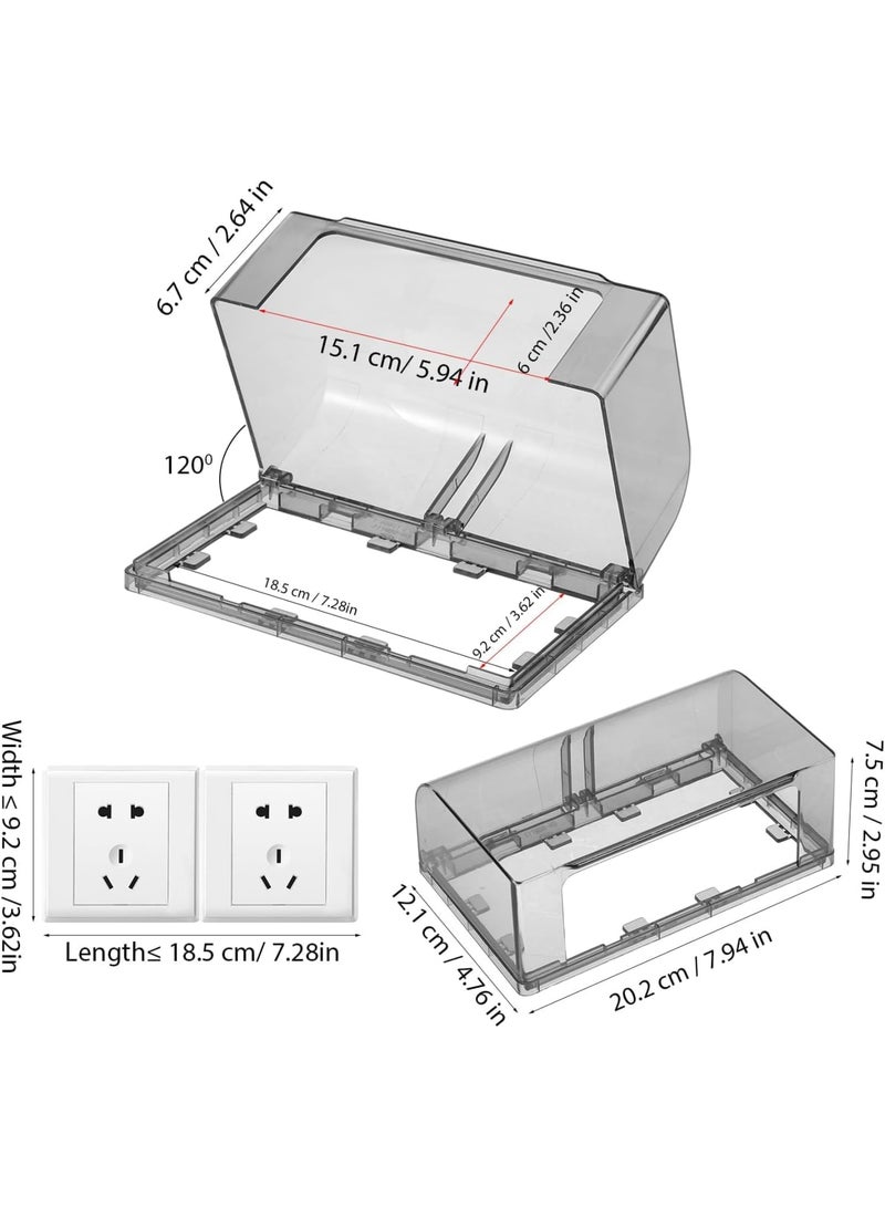 SYOSI Outdoor Outlet Cover, Weatherproof Electrical Receptacle Cover with Auto-Closing Lid, Vertical or Horizontal Mount, Durable Protection for Outdoor Power Sockets, Home Garden Patio - Image 4