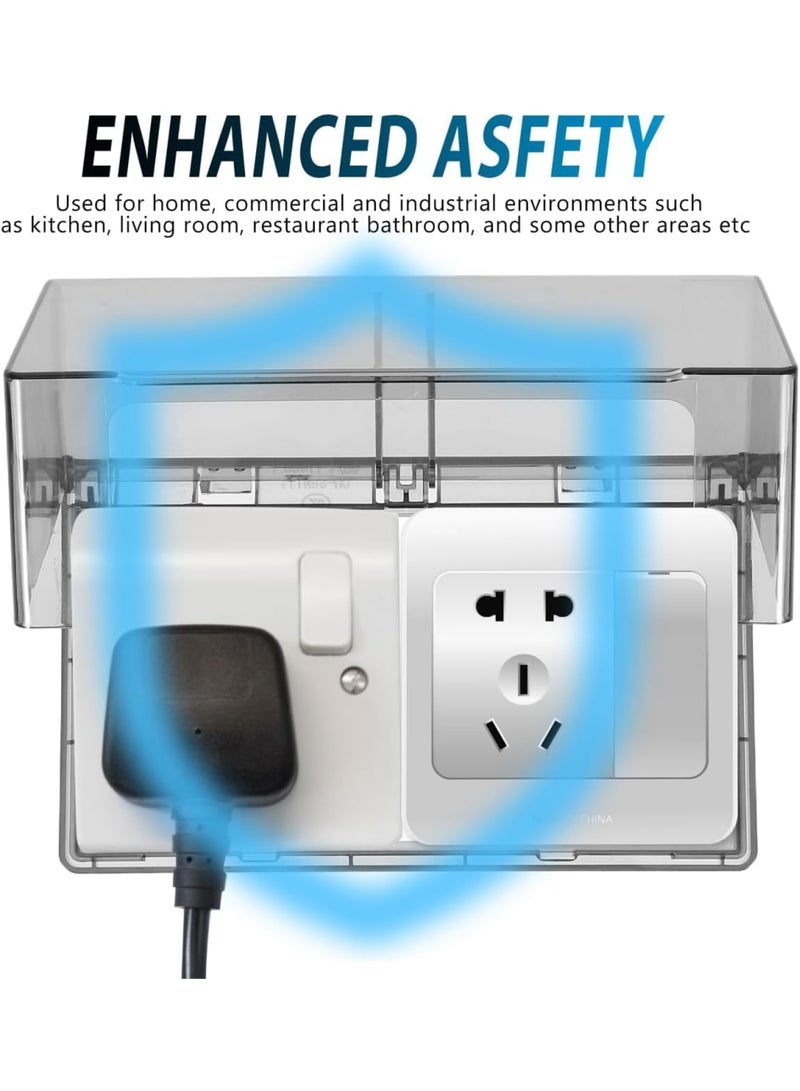 SYOSI Outdoor Outlet Cover, Weatherproof Electrical Receptacle Cover with Auto-Closing Lid, Vertical or Horizontal Mount, Durable Protection for Outdoor Power Sockets, Home Garden Patio - Image 3