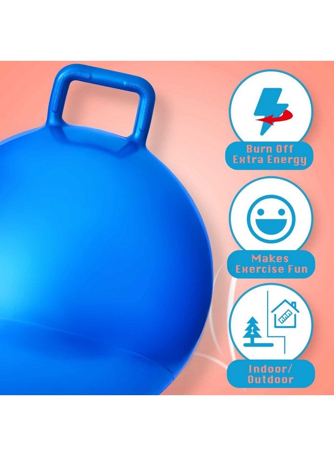 Lewtemi Lewtemi 3 Pcs 22 Inch Bouncing Ball with Handle, Outdoors Hopper Jumping Hopping Ball and Air Pump for Sports School Games Exercise (Red, Blue, Green)  - Image 4