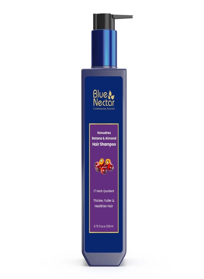 Blue Nectar Batana Hair Shampoo for Fuller & Stronger Hair | Organic Shampoo for Dry, Frizzy, Curly, and Wavy types | Redensyl Alternate | Shampoo for Women & Men (17 Herbs, 200ml) - Image 1