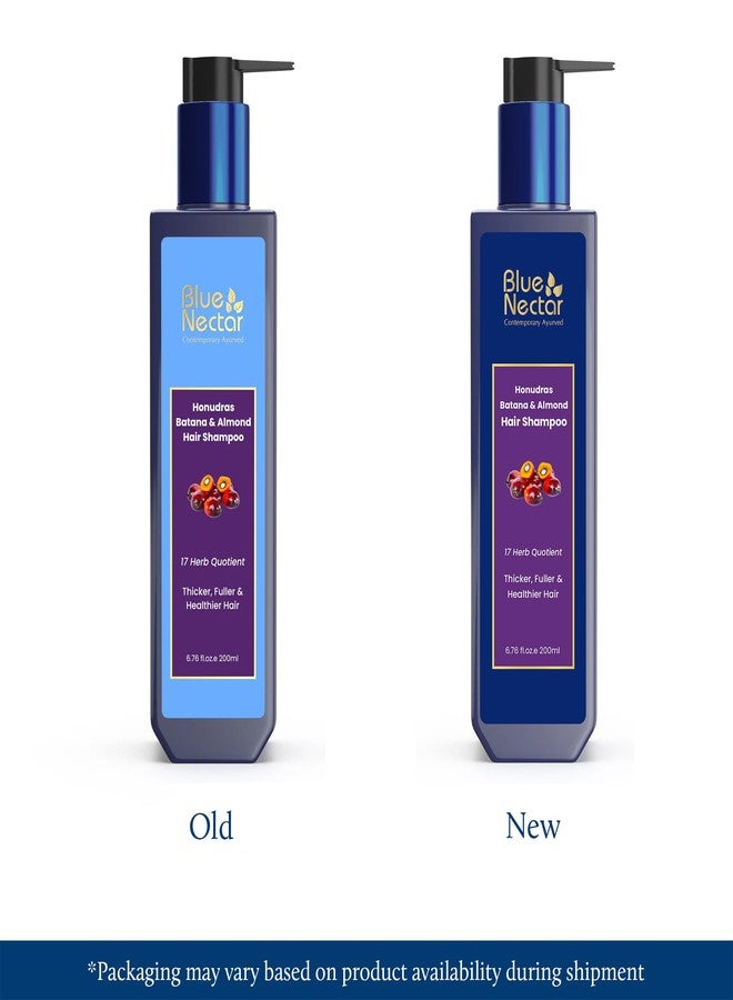 Blue Nectar Batana Hair Shampoo for Fuller & Stronger Hair | Organic Shampoo for Dry, Frizzy, Curly, and Wavy types | Redensyl Alternate | Shampoo for Women & Men (17 Herbs, 200ml) - Image 2