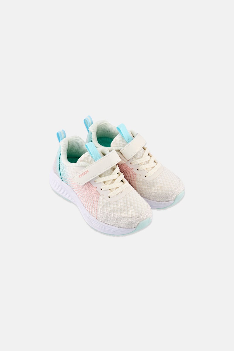 RBX Toddlers Girl Brand Logo Velcro Closure Running Shoes, White - Image 4