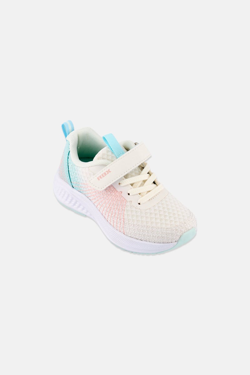 RBX Toddlers Girl Brand Logo Velcro Closure Running Shoes, White - Image 1
