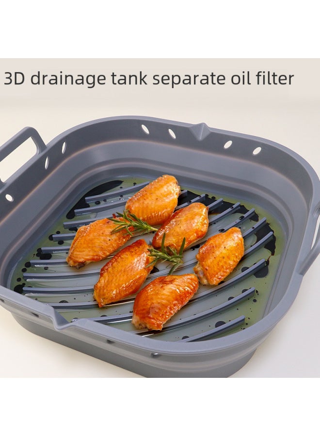 Microwave Oven Baking Silicone Baking Tray For Oven Light Wave Oven Air Fryer Barbecue Pot Special Cheese Baked Rice For One Person-Specifications:Square 8.5 Inch Baking Pan Red + Baffle - Image 3
