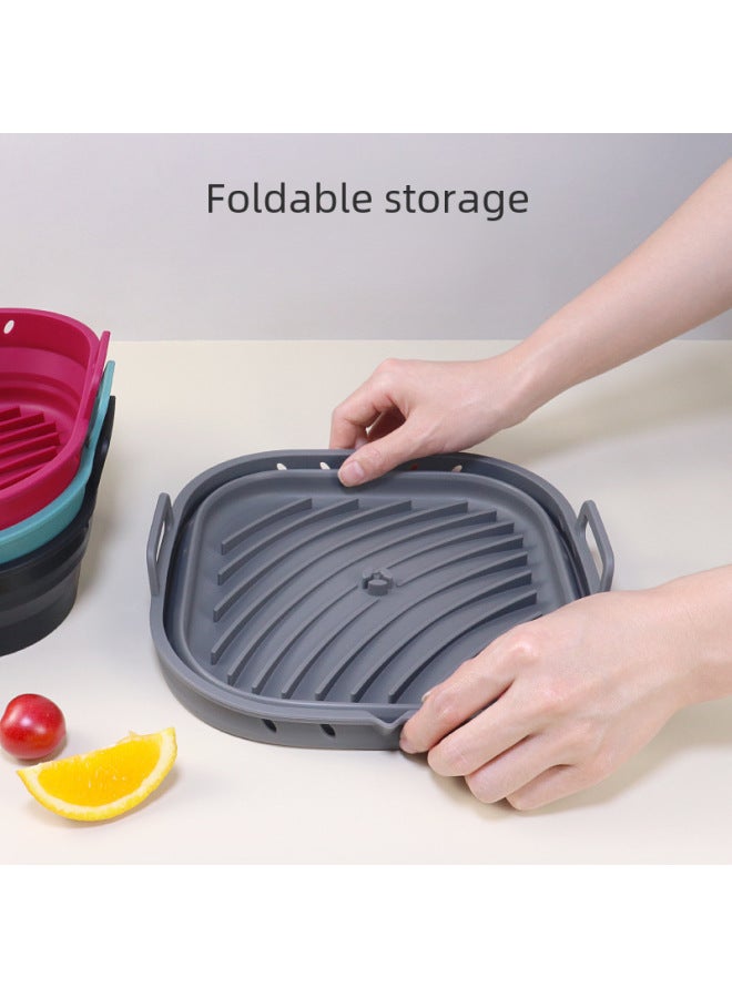 Microwave Oven Baking Silicone Baking Tray For Oven Light Wave Oven Air Fryer Barbecue Pot Special Cheese Baked Rice For One Person-Specifications:Square 8.5 Inch Baking Pan Red + Baffle - Image 4