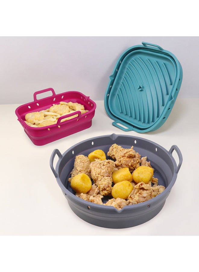 Microwave Oven Baking Silicone Baking Tray For Oven Light Wave Oven Air Fryer Barbecue Pot Special Cheese Baked Rice For One Person-Specifications:Square 8.5 Inch Baking Pan Red + Baffle - Image 5