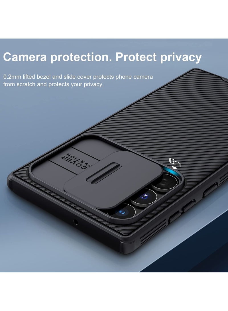 SYOSI Case for Samsung Galaxy S22 Ultra 6.8 Inch with Sliding Camera Cover Slim Stylish Case with Shock Resistant PC Back Stylish Wear Resistant Water and Oil Resistant Black - Image 2
