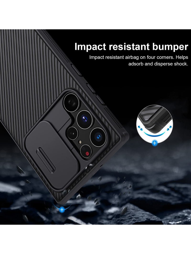 SYOSI Case for Samsung Galaxy S22 Ultra 6.8 Inch with Sliding Camera Cover Slim Stylish Case with Shock Resistant PC Back Stylish Wear Resistant Water and Oil Resistant Black - Image 3
