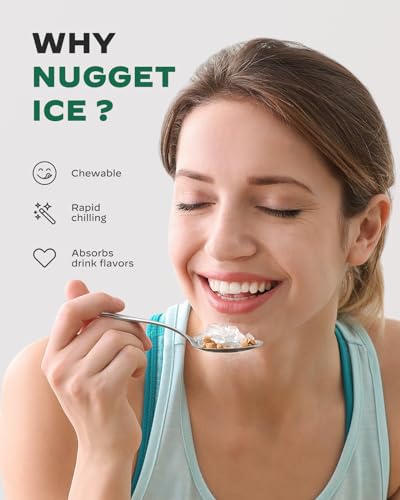 Silonn Nugget Ice Maker Countertop, Pebble Ice Maker with Soft Chewable Ice, One-Click Operation Ice Machine with Self-Cleaning, 33lbs/24H, Stainless Steel - Image 2