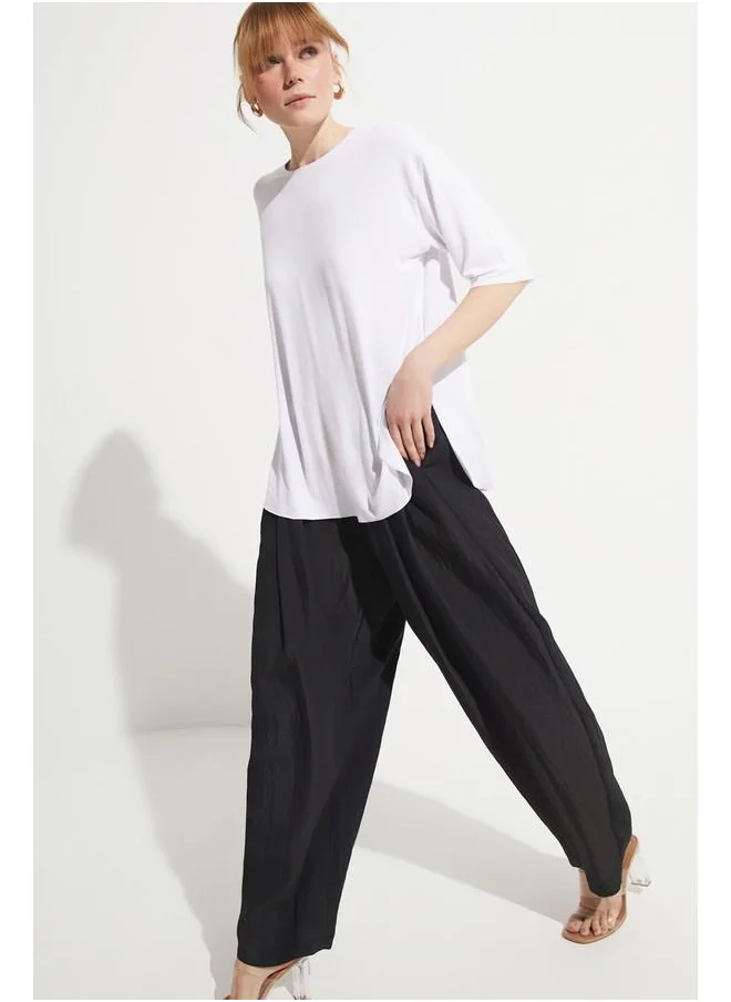 JUNE June Elastic Waist Trouser Black