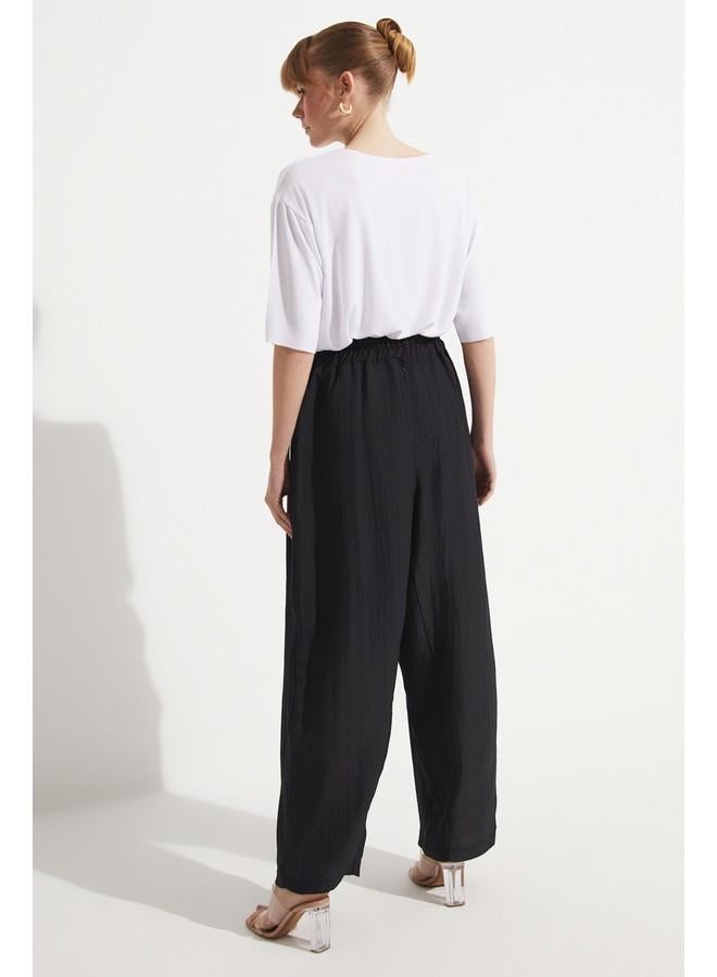 جون بنطلون جينز بخصر مطاطي أسود - Image 4