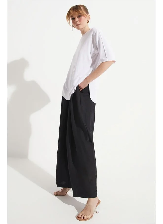 جون June Elastic Waist Trouser Black