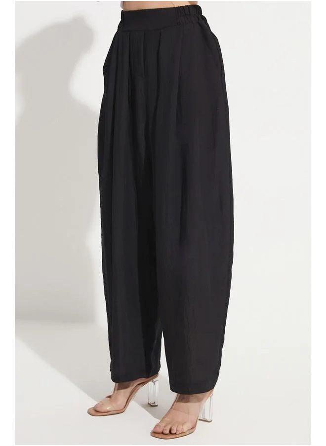 JUNE June Elastic Waist Trouser Black