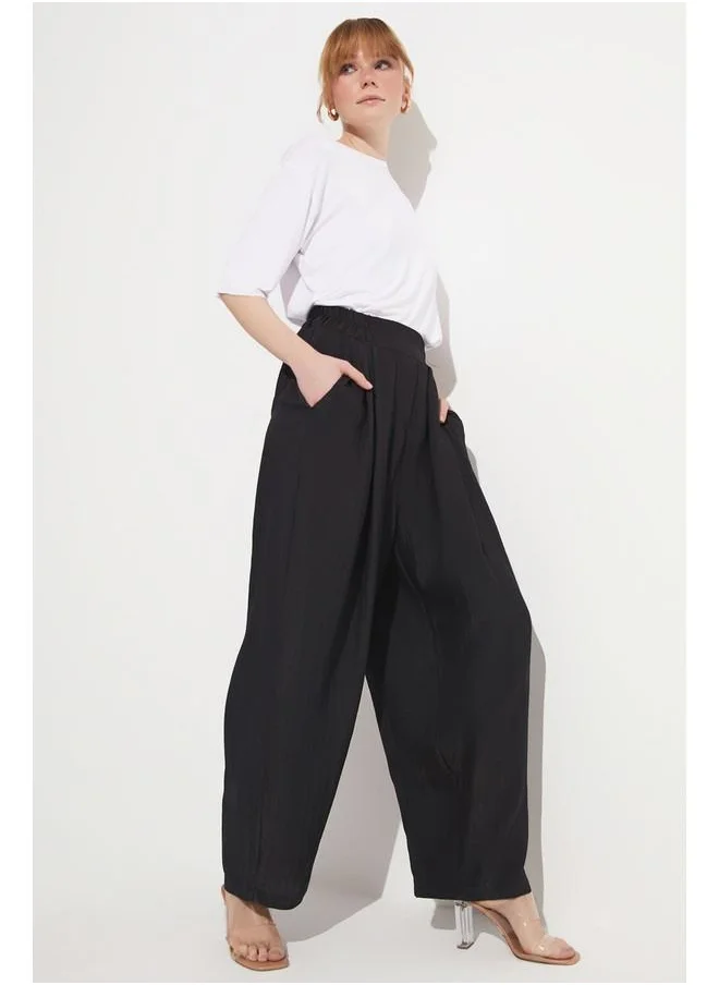 JUNE June Elastic Waist Trouser Black