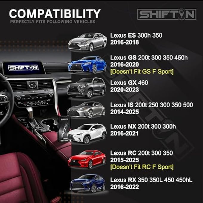 يونيتي ناقل الحركة لمقبض ناقل الحركة في لكزس ES GS GX هو NX RC RX 200t 300 350 3450h 450hL 350L ريوجا ريد ريو بنمط ألياف كربونية - Image 3