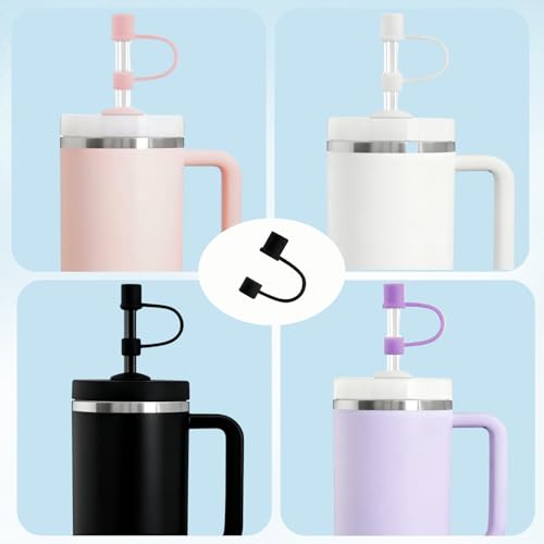 Flavizo 4 Pcs Silicone Straw Cap – Reusable Cover for Stanley 14|20|30|40|64 Oz Cup, Dustproof Leakproof Sipper Accessory, Stylish Tumbler Lid Attachment - Image 3
