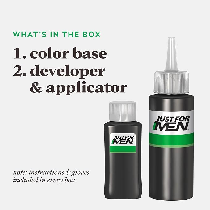 Just For Men , Shampoo-In Hair Color, Jet Black H-60 For Men, 1 Application - Image 3