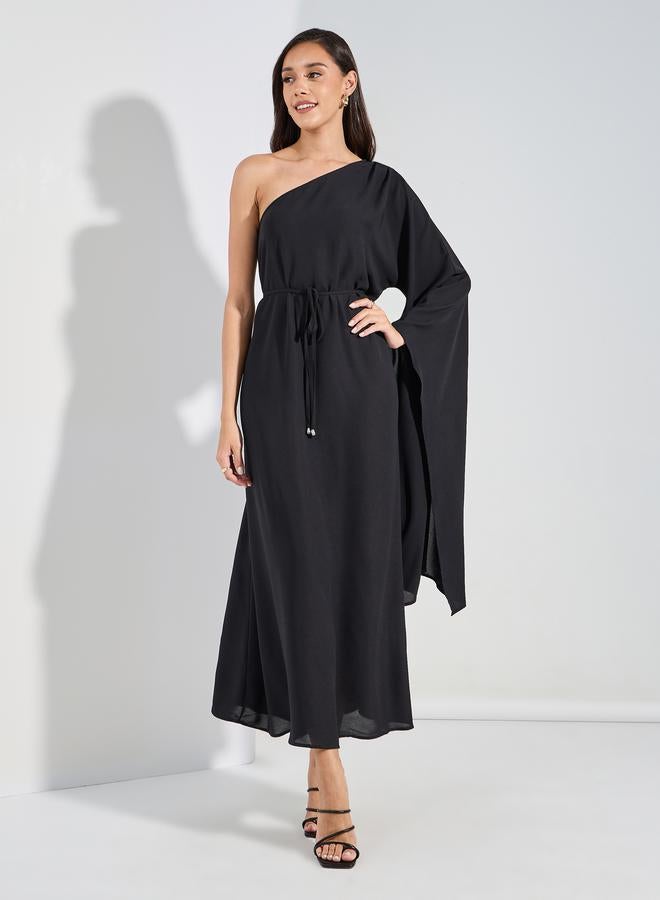 Styli Solid One Shoulder  Maxi Dress  - Image 1
