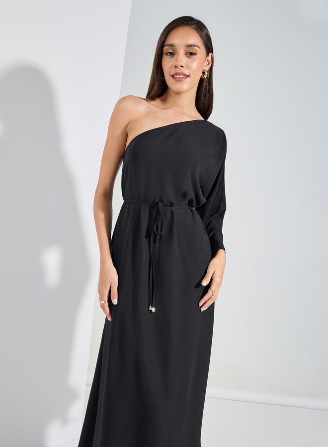 Styli Solid One Shoulder  Maxi Dress  - Image 2