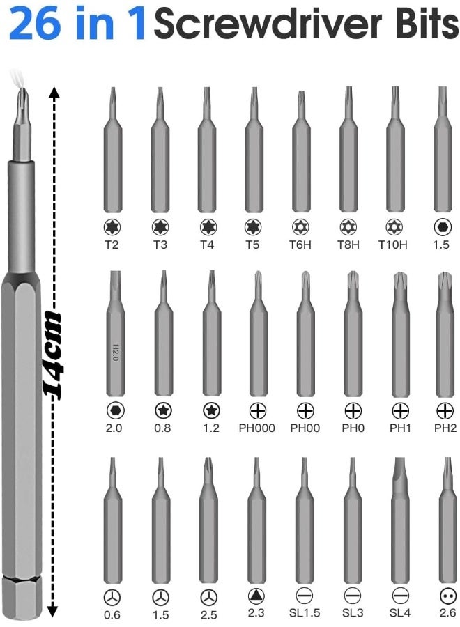 Poaker 24-In Precision Screwdriver Set Mini Magnetic Tool Kit For Electronics Phones Tablets - Image 2