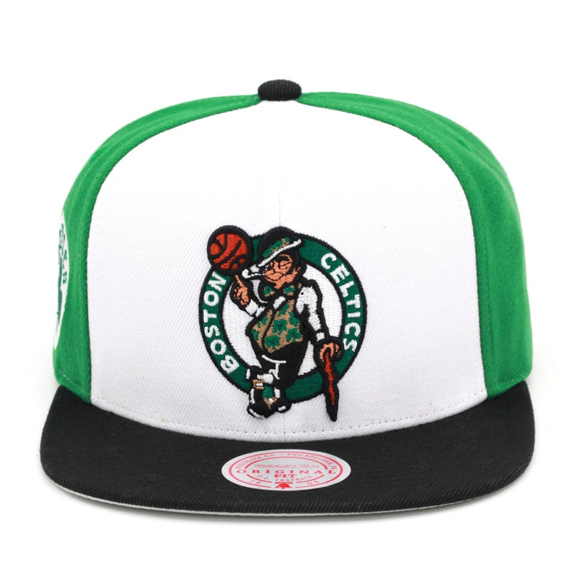 Mitchell Ness Mitchell & Ness Boston Celtics NBA On The Block Snapback Hat Adjustable Cap - White/Black/Green - Image 5