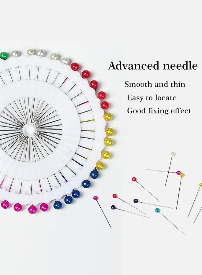 Sweet Life 480 Pieces Multicolor Sewing Pins Straight Quilting Pearl Head Pins for Christmas and Other Crafts Making - Image 3