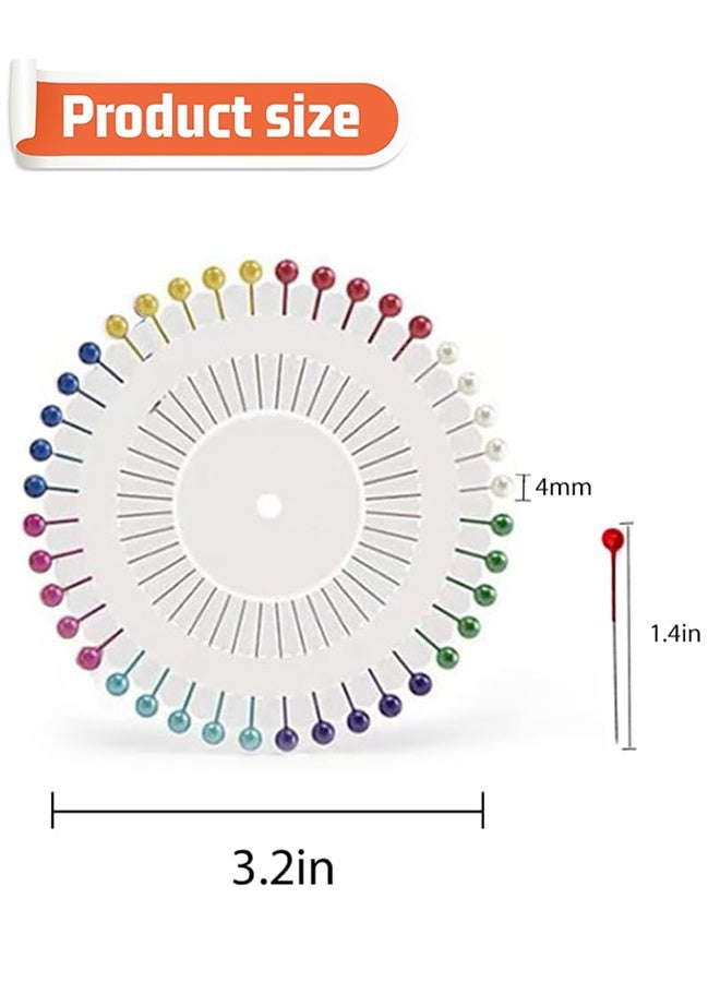 Sweet Life 480 Pieces Multicolor Sewing Pins Straight Quilting Pearl Head Pins for Christmas and Other Crafts Making - Image 4