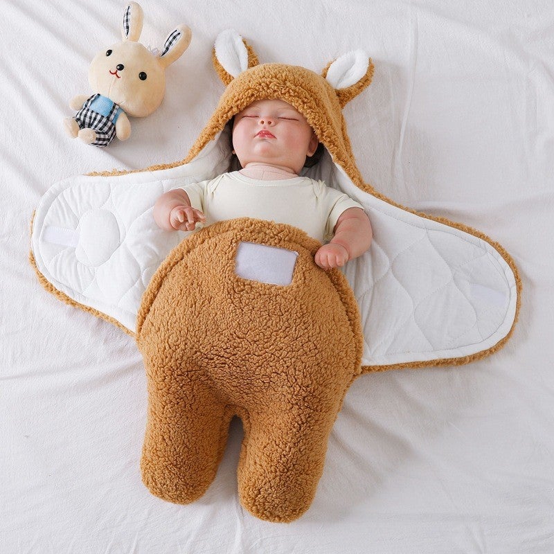 Baby Blanket, Baby Lamb Velvet Sleeping Bag, Anti-Jump Born Swaddle, Newborn Blanket, Close-Fitting Supplies - Image 1