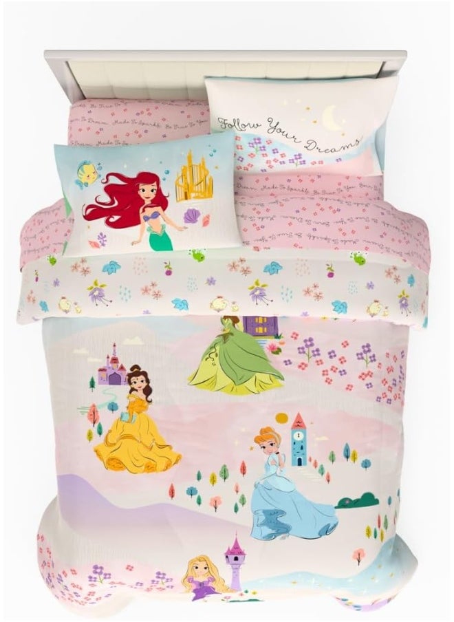 Franco Franco Disney Princess Kids Bedding Super Soft & Cozy Comforter and Sheet Set, Full  - Image 1