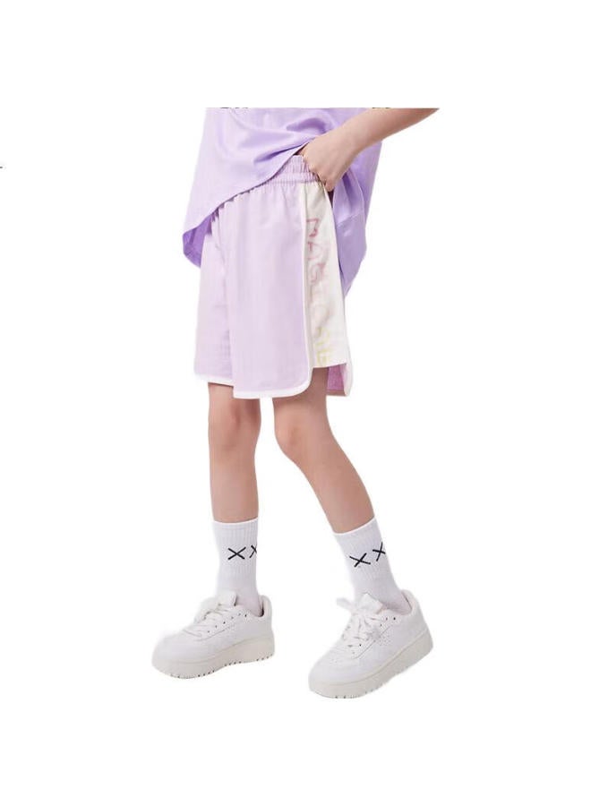 Qq Duck Children'S Clothing Girls' Shorts Sports Summer Wear Student Youth Clothing Colorful Sports Purple; 160 - Image 1