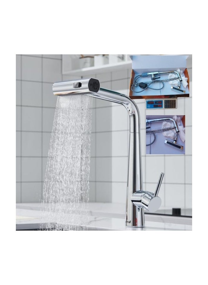 Generic Brass Kitchen Mixer (Bright Nickel - New 1 In 1 Pull Out Mixer Brass)  - Image 2