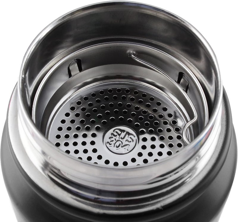 Nessan Vacuum Insulated Water Bottle, Stainless Steel Double Wall Flask Metal Sports Can With Leak-Proof Screw Cap - Black - Image 1