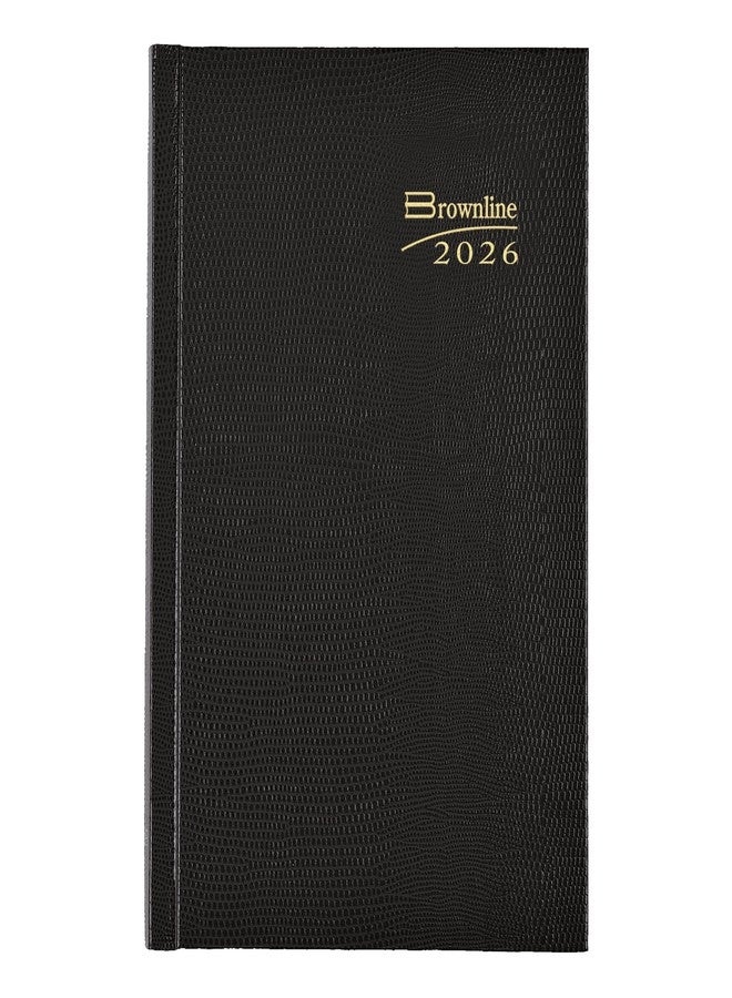 براونلاين مخطط براونلاين® 2026 التقليدي اليومي/الشهري، دفتر يوميات غير محدد بوقت، 12 شهرًا، من يناير إلى ديسمبر، تجليد مثالي، 7.5 بوصة × 5 بوصة، أسود (CB387.BLK-26) - Image 1