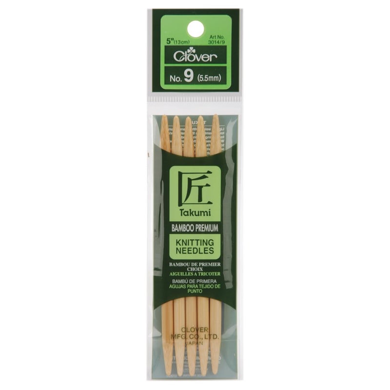 Clover Takumi Bamboo Double Point Knitting Needles 5 5/Pkg-Size 9/5.5mm - Image 5