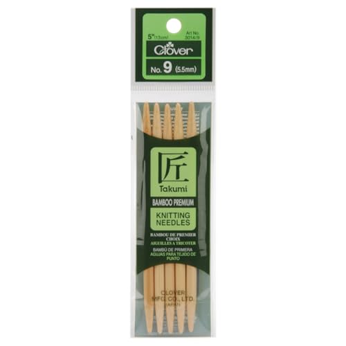 Clover Takumi Bamboo Double Point Knitting Needles 5 5/Pkg-Size 9/5.5mm - Image 2