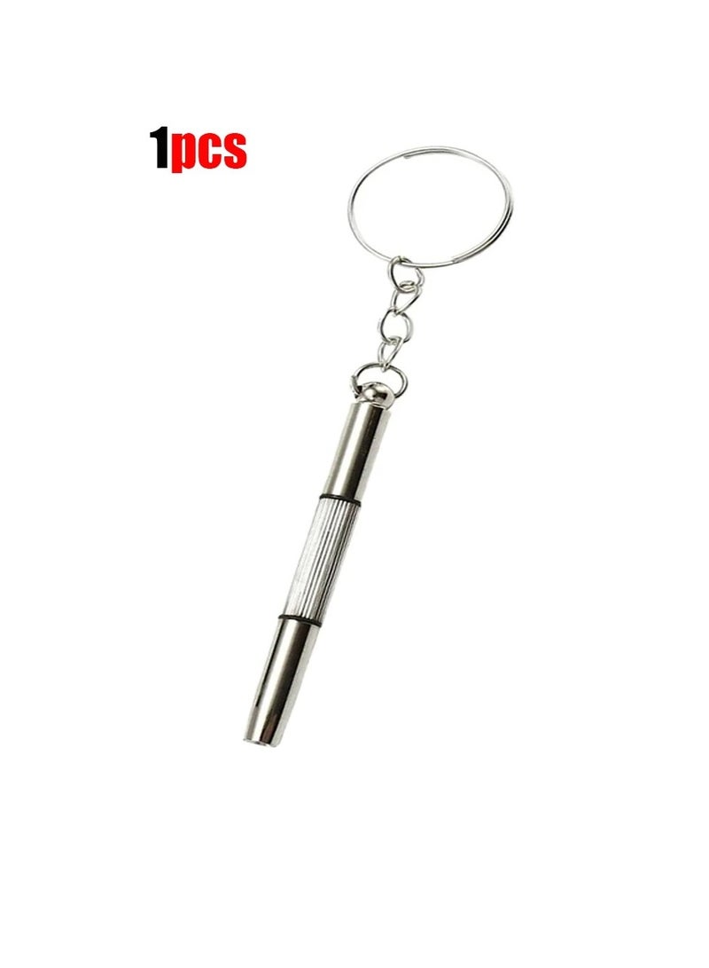 Sunglasses Repair Screwdriver, Portable Multifunctional Glasses Maintenance Tool, Non Slip Comfortable Grip Eyeglass Screwdriver Repair For Home Or Store Use, (1pc, Silver)  - Image 1