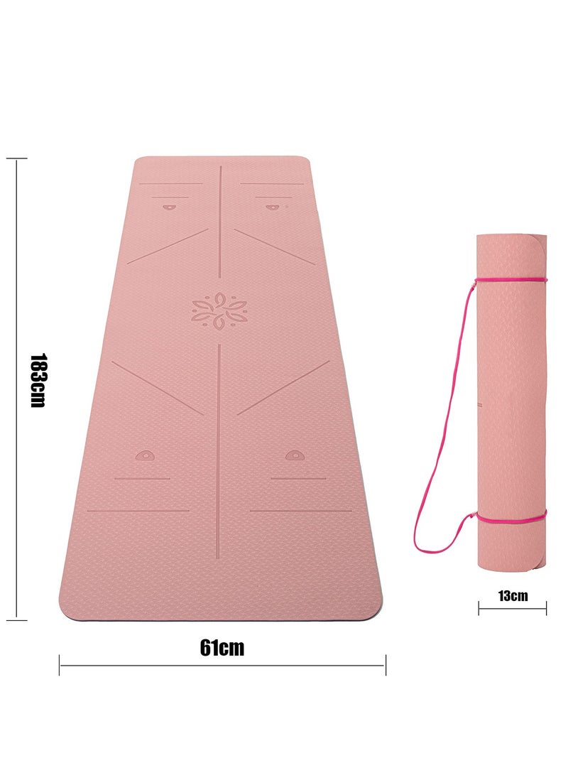 Taimi 6mm Yoga Mat High-resistance for Shock-absorbing, and Knee-supporting Made of High-quality Materials - Lightweight Yoga Mat With a Modern, Stylish Design and a Bag for Easy Portability - Non-slip, Lightweight Training Mat for Yoga, Pilates, Fitness, and Home Exercises - 183x61cm - Image 2