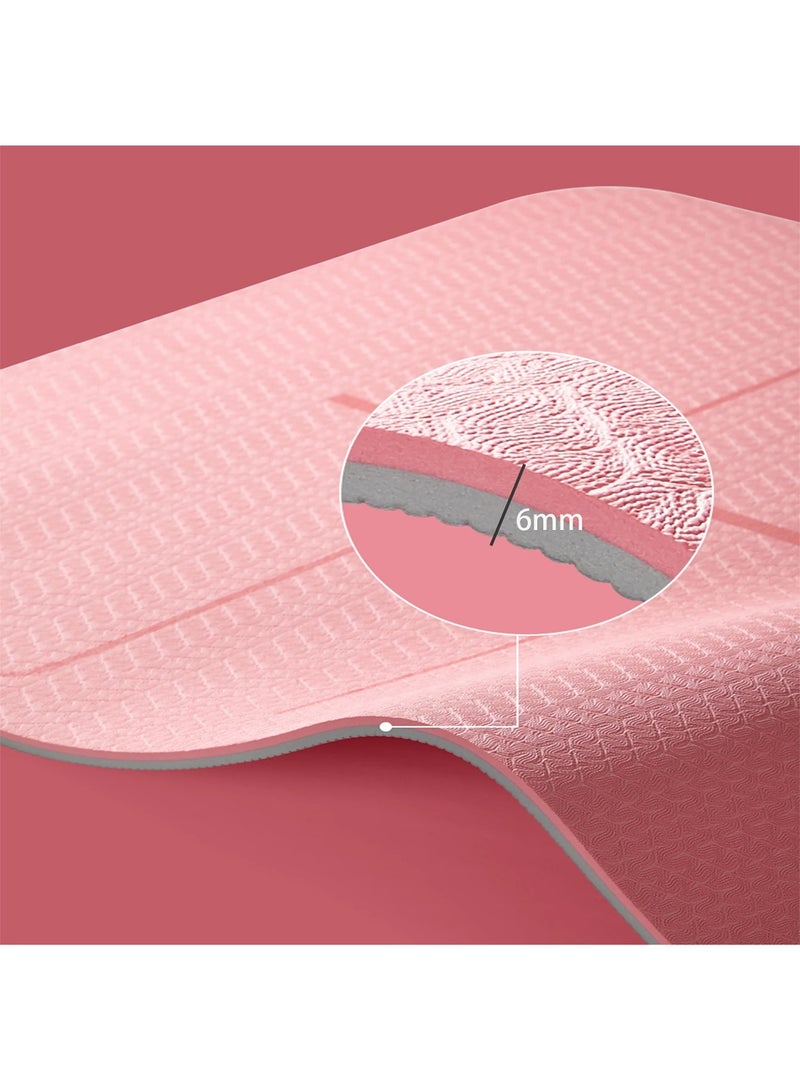 Taimi 6mm Yoga Mat High-resistance for Shock-absorbing, and Knee-supporting Made of High-quality Materials - Lightweight Yoga Mat With a Modern, Stylish Design and a Bag for Easy Portability - Non-slip, Lightweight Training Mat for Yoga, Pilates, Fitness, and Home Exercises - 183x61cm - Image 5