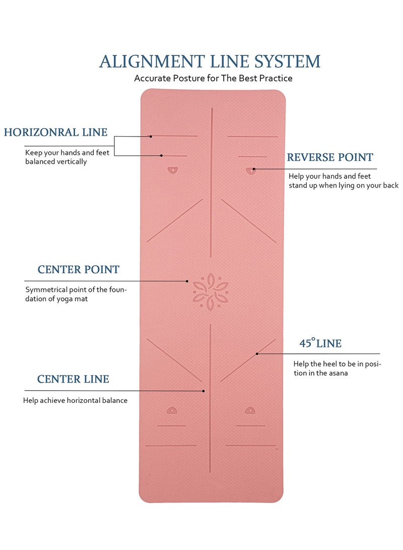 Taimi 6mm Yoga Mat High-resistance for Shock-absorbing, and Knee-supporting Made of High-quality Materials - Lightweight Yoga Mat With a Modern, Stylish Design and a Bag for Easy Portability - Non-slip, Lightweight Training Mat for Yoga, Pilates, Fitness, and Home Exercises - 183x61cm - Image 3