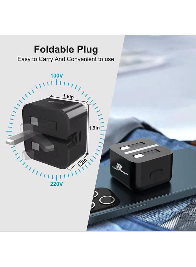 Captaintech 20W PD Fordable Adapter Fast Charging Charger With Lightning Cable Wall Power Delivery Compatible With Apple iPhone 13/iPhone12 Pro Max/SE 2020/11/XR/XS/X/8/7, Apple iPad Air 4/Pro 2020, Samsung Gal - Image 3