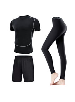 Swimsuit Women's Split Large Size Conservative Swimming Trunks For Chubby Girls Long-sleeved Trousers For Students Sunscreen Diving Suit-Color:Women-Three-piece (short Sleeve)-Size:XL