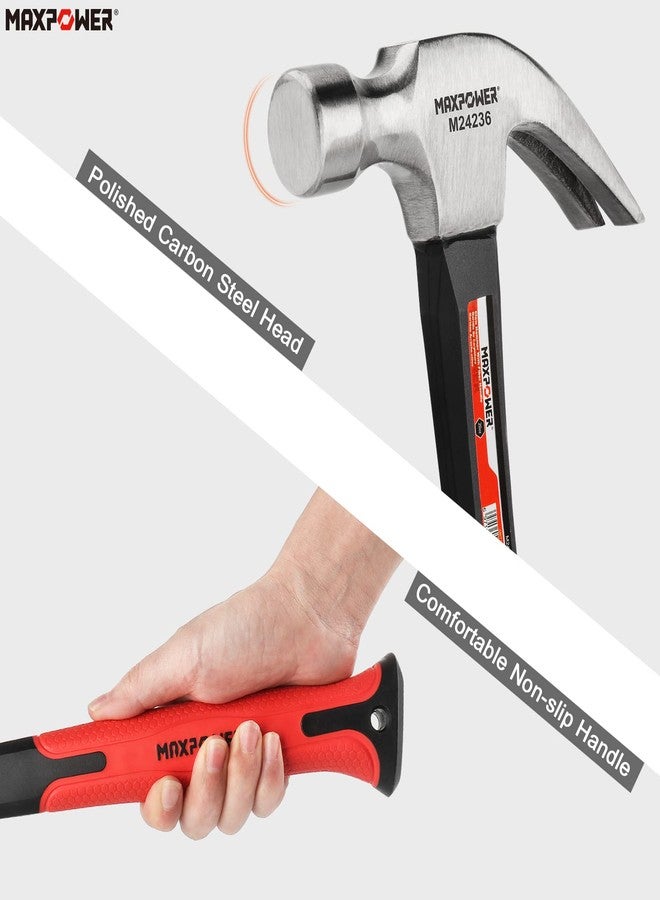 MAXPOWER Hammer and Pry Bar Set, 20oz Claw Hammer &15-inch Flat Pry Bar - Image 3