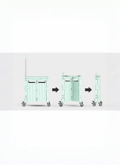 Generic Marketero Collapsible Shopping Box Trolley on Wheels 4 Wheels 360°Rotate Folding Teacher Trolley Cart with Wheels Heavy Duty 30kg Capacity & Telescopic Handle for Camping Shopping Grey  - Image 4
