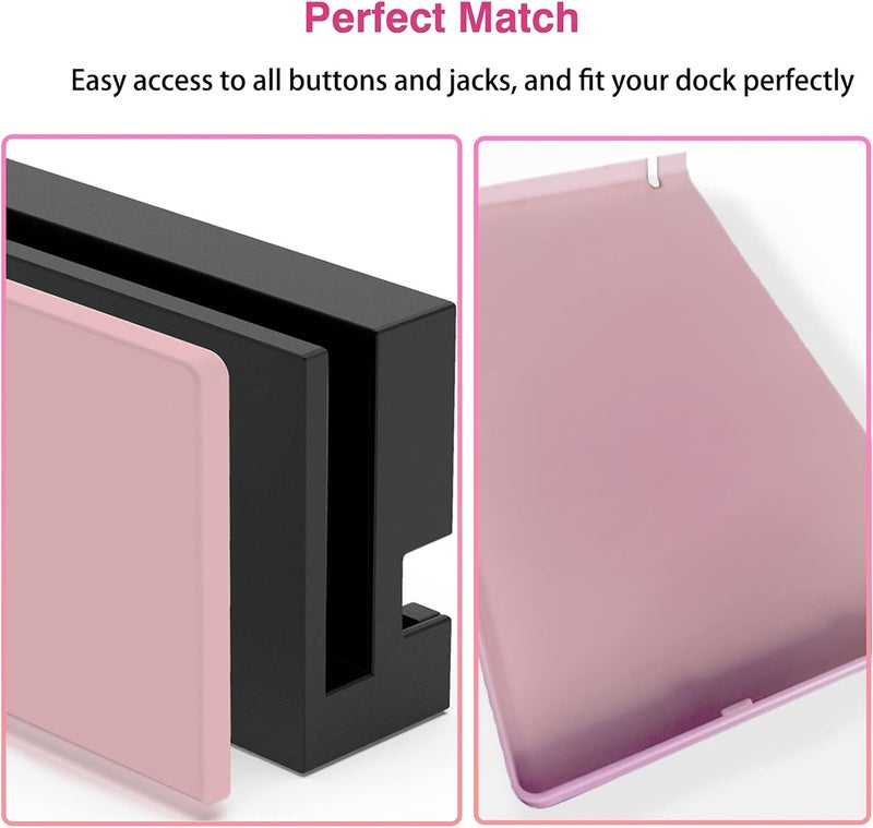 TIKOdirect Custom Faceplate Cover for Nintendo Switch Charging Dock, Hard PC Slim Shell Anti-Scratch [No Screwdriver Installation] for Switch Dock, Pink - Image 4