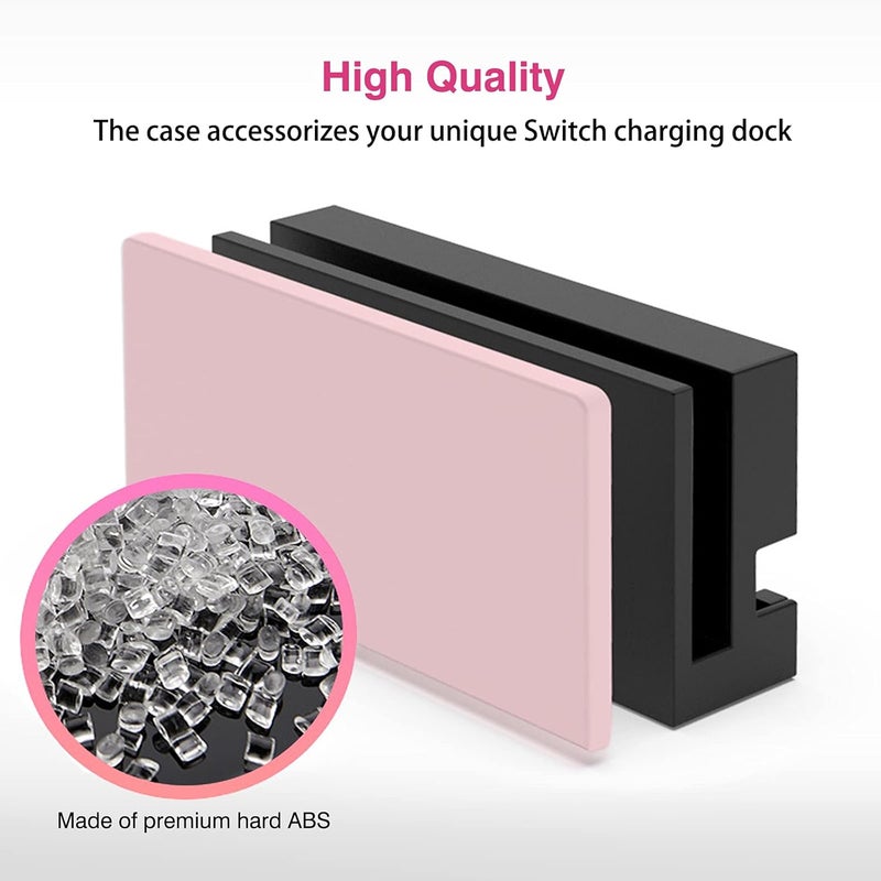 TIKOdirect Custom Faceplate Cover for Nintendo Switch Charging Dock, Hard PC Slim Shell Anti-Scratch [No Screwdriver Installation] for Switch Dock, Pink - Image 3