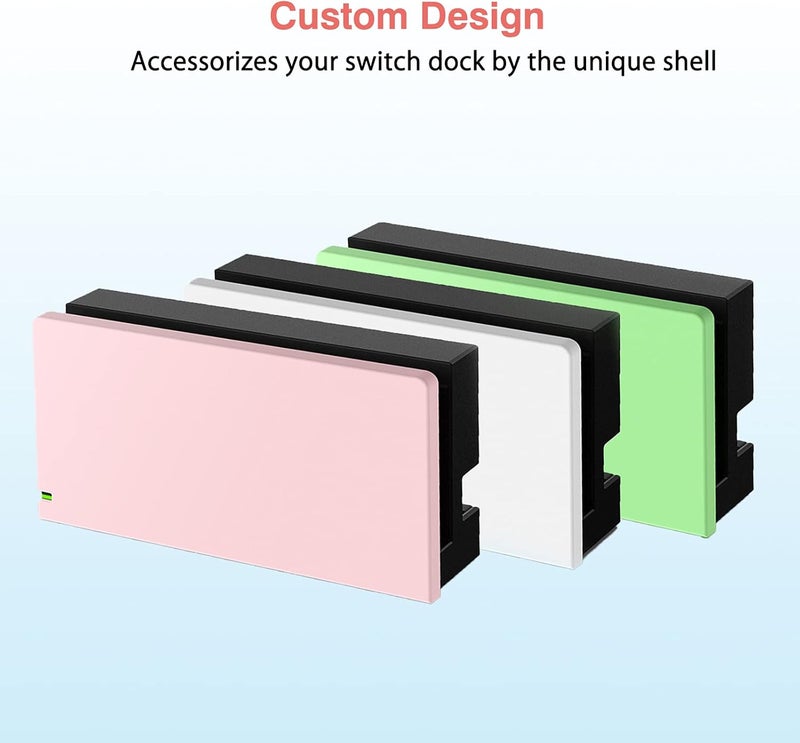 TIKOdirect Custom Faceplate Cover for Nintendo Switch Charging Dock, Hard PC Slim Shell Anti-Scratch [No Screwdriver Installation] for Switch Dock, Pink - Image 5